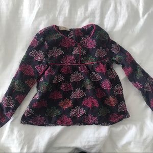 Corduroy top with tree print 5 year old